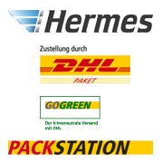 die Logos von Hermes und DHL